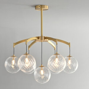 Vintage Nordic Luxury Copper Lights Modern Simple Living Room Dining Room French Lights Villa Staircase Bedroom Glass Chandelier WSM-8007 image 1