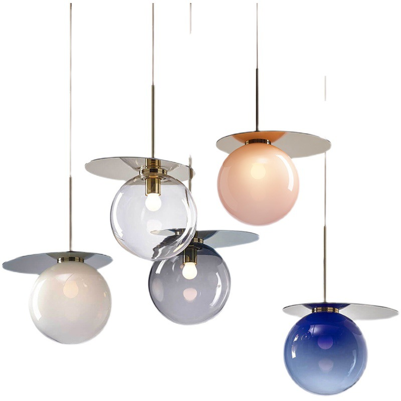 Nordic minimalist art glass single head pendant lamp modern personality combination dining room living room hotel pendant lamp