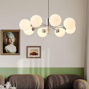 Scandinavian Light Luxury Simple Creative Glass Globe Chandelier Villa Bedroom Living Room Dining Room Lamp SSM-9806 image 1