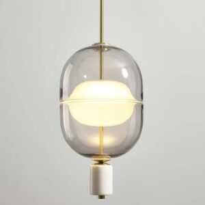 Nordic simple creative glass chandelier restaurant milk tea shop bar Hotel bedroom bedside glass decoration chandelier SSM-3612 image 1