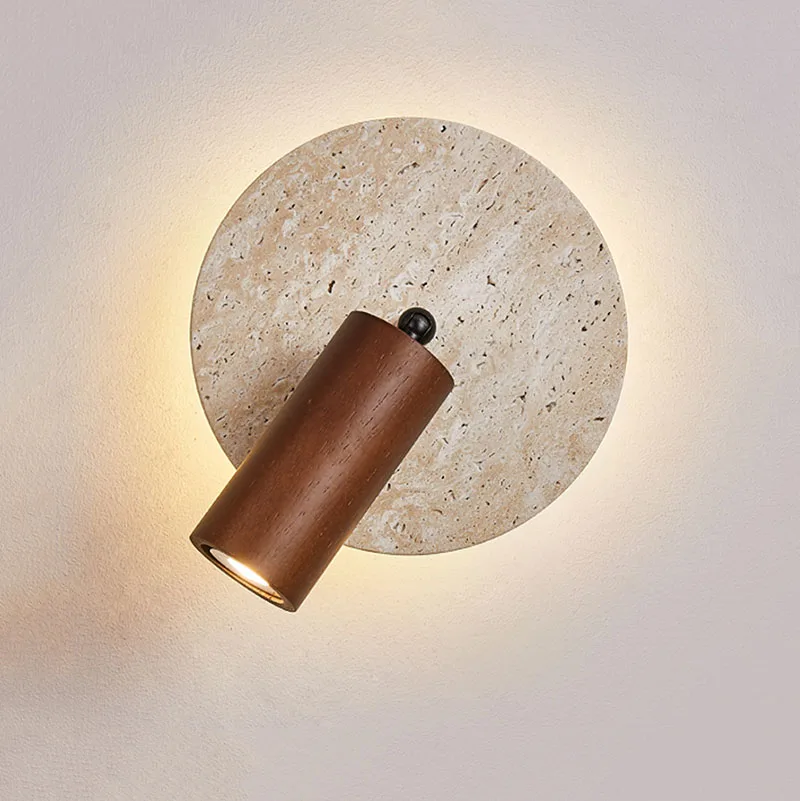 2024 New Wabi Sabi Living Room Decoration Bedside Light Study Room Wall with Switch Rotating Bedhead Reading Wall Lamp