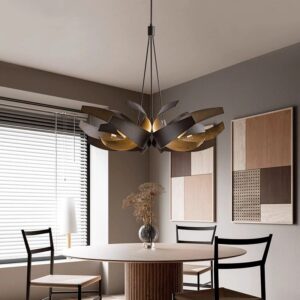 Italian Modern Art Living Room Dining Room Home Hanging Decoration Black Gold Unique Metal LED Pendant Light SSM-9733 image 1