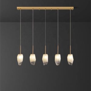 Vintage Modern Brass Gold Luxury Hanging Bar Chandelier LED Kitchen Island Chandelier Pendants Light Rose Glass Decoration SSM-8059 image 1