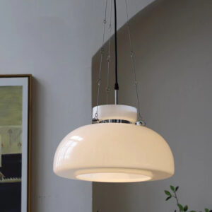 French Retro Large White Chandelier Ancient Bauhaus Cream Glass Lamps round Hanging Study Atmosere Lamp for Dining Room Study SSM-4024 image 1