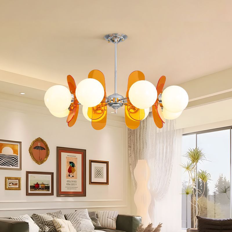 Bauhaus Nordic Retro LED Chandelier Pendant Light for Dining Living Bedroom Vintage Colorful Magic Voice Control Bean Lamp