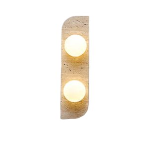 2 Head Natural Stone Wall Light Bedside Living Room Corridor Staircase Wabi Sabi Decor Travertine Sconce SSM-2239 image 1