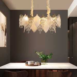 Modern lighting luxury decorate led crystal leaf creative chandelier for hotel living room dining room SSM-3336-02 image 1