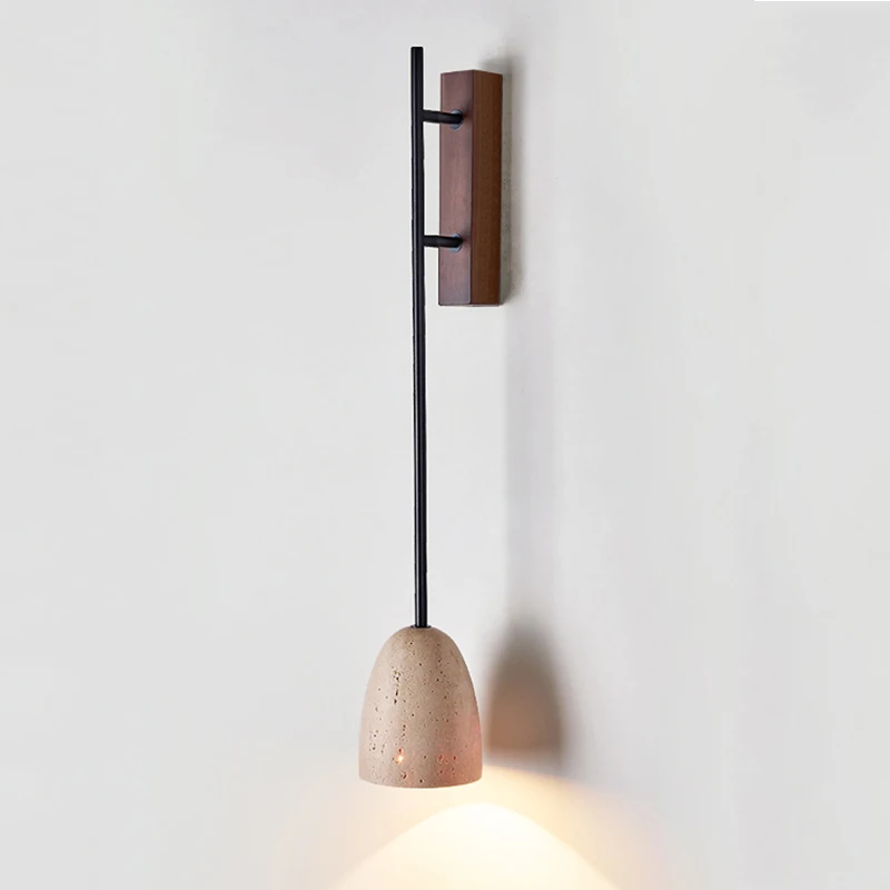 Wabi Sabi Creative Warm Home Decoration Wall Light Travertine Staircase Corridor Balcony Natural Stone LED Sconce Lamp