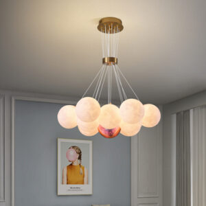 Nordic Designers Creative Moon Chandelier Art Decorative Bubble Ball Pendant Lights for Children s Bedroom Middle Sized SSM-9830-01 image 1