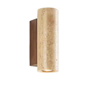 Wabi Sabi Yellow Travertine Corridor Lamp Living Room Wall Sconce Stone Scandinavian Bed chamber Decoration LED Wall Light SSM-2202 image 1