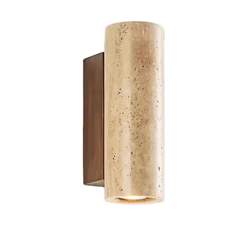 Wabi Sabi Yellow Travertine Corridor Lamp Living Room Wall Sconce Stone Scandinavian Bed chamber Decoration LED Wall Light