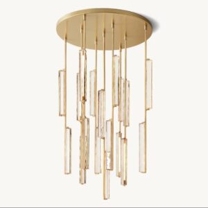 Duplex Staircase Crystal Long Chandelier Simple Spiral Stairwell Duplex Villa Living Room Light Fixture WSM-8025 image 1