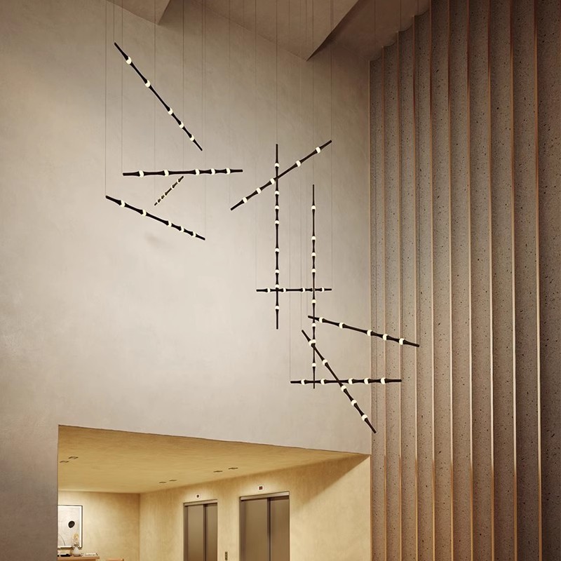 Popular Design Black Modern Nordic Ceiling Lighting Chandelier Hotel Ceiling Living Room Led Chandelier