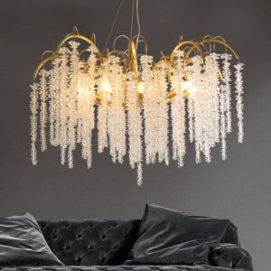 Modern Tree Branch Pendant Light Living Room Art Led Aluminum Crystal Chandelier SSM-6021 image 1