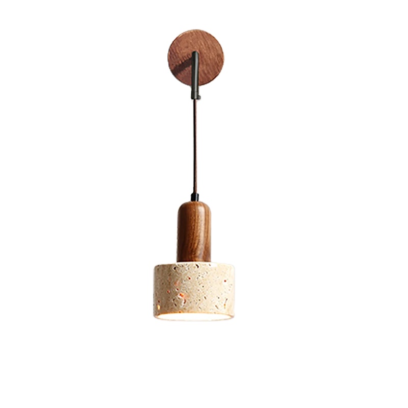 Hot Style Wabi Sabi Natural Stone Hanging Travertine Wall Lamp Home Decoration Homestay Bedroom Bedside Living Room