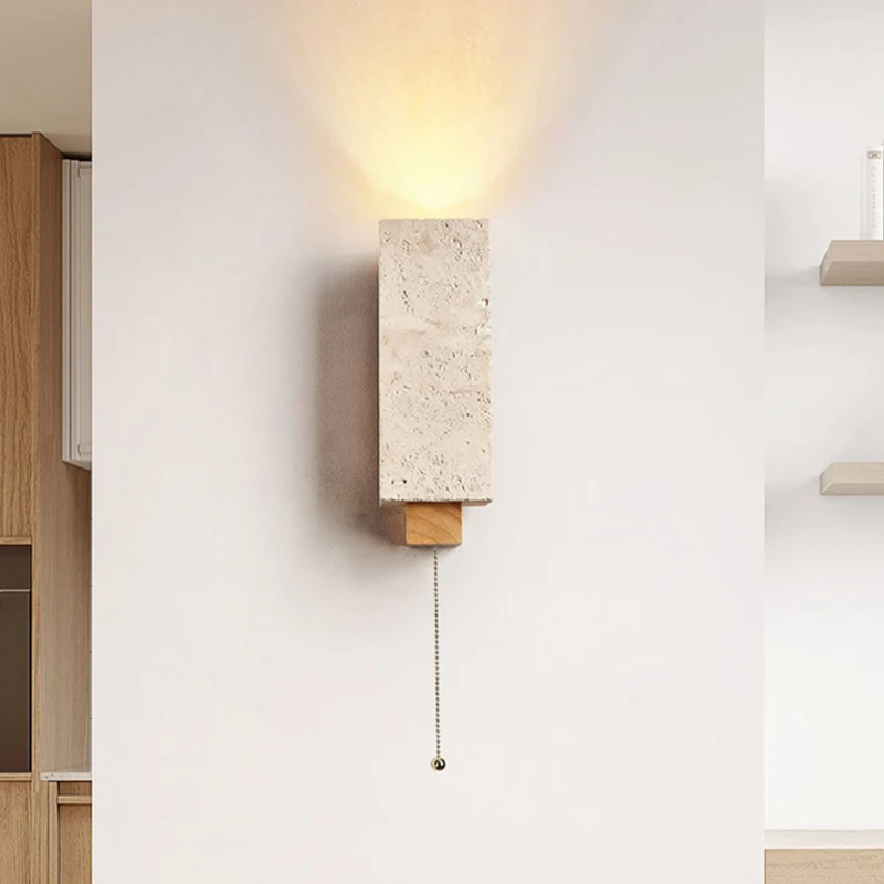 New Wabi Sabi Home Decor Atmosphere Wall Light Cream Style Simple Living Room Bedroom Bedside Table Corridor LED Wall Lamps