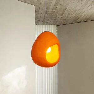 Nordic Ins Orange Net Red Chandelier Japanese Wabi Sabi Retro Dining Room Droplight Pumpkin Shaped Home Furnishing Pendent Lamp SSM-9761 image 1
