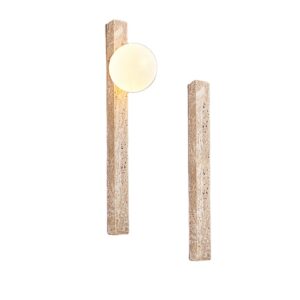 Wabi Sabi 60CM Long Travertine Wall Light up Down Background Living Room Hotel Restaurant Corridor Bedside Stone Decor Sconce SSM-2230 image 1