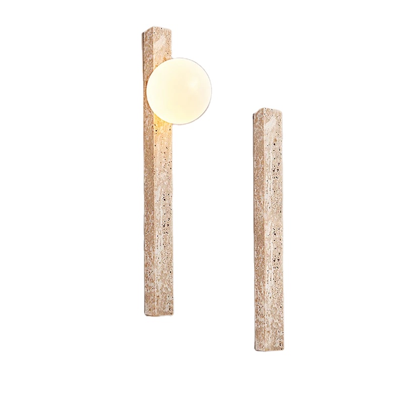 Wabi Sabi 60CM Long Travertine Wall Light up Down Background Living Room Hotel Restaurant Corridor Bedside Stone Decor Sconce