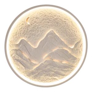 Modern White LED Moon Wall Lamp Attractive Indoor Decoration Custom Packaging Gypsum Body Surface Mounted Installation SSM-2602 image 1