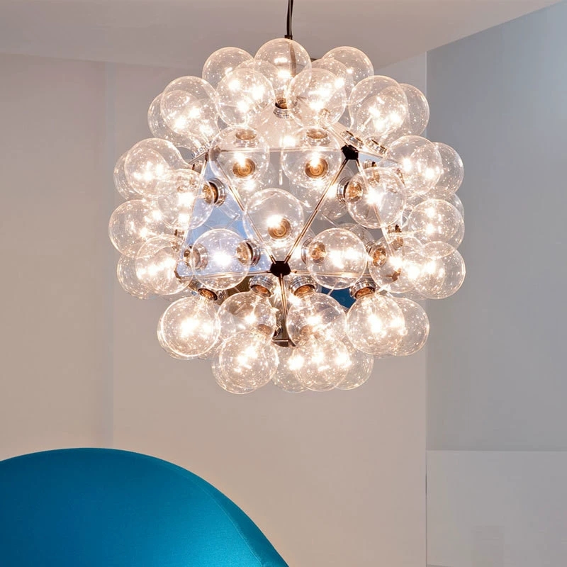 Nordic Style Taraxacum Bubble Pendant Warm White Glass Mirror Ball for Kitchen Dining Bar Areas for Hotels Indoor Small AC