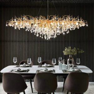 Modern Home Luxury Crystal Chandelier Island Tree Branch Dining Room Raindrop Chandelier Hanging Pendant SSM-6051 image 1