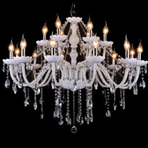 European Modern Simple Candle Crystal Chandeliers for Hotel Project Large Pendant Lamp Villa Stairwell Hall Decoration Lighting SSM-9020 image 1