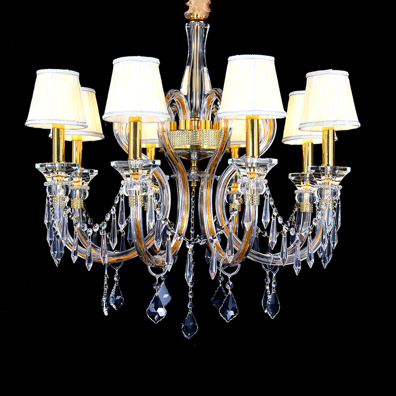 Modern household LED glass chandelier kitchen lamp luxurious gold living room bedroom K9 crystal ceiling light pendent lamp